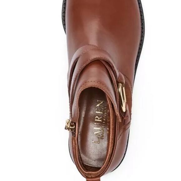 Ralph Lauren Hermione Booties NIB 5.5  Saddle Tan - Picture 2 of 4